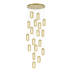 Фото SL6506.203.18 Светильник подвесной ST-Luce Золотистый/Золотистый, Прозрачный LED 18*9W 3000K ЛУНГО