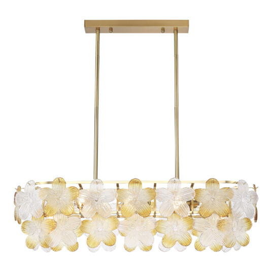 Фото SL6240.203.08 Светильник подвесной ST-Luce золотистый/Прозрачный, янтарный E14 8*60W ТЕНДЕРО