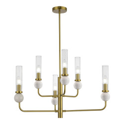 Фото SL1244.303.06 Светильник подвесной ST-Luce латунь/прозрачный E14 6*40W МЕДЕА