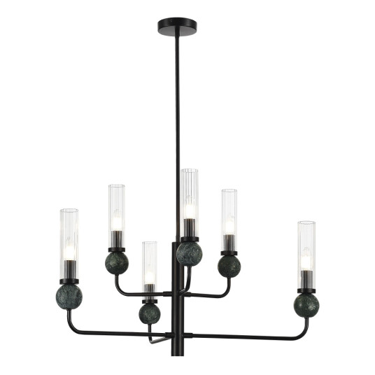 Фото SL1244.403.06 Светильник подвесной ST-Luce черный/прозрачный E14 6*40W МЕДЕА