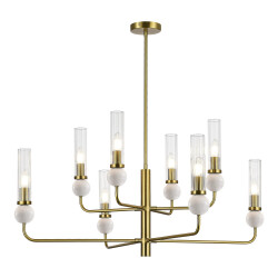 Фото SL1244.303.08 Светильник подвесной ST-Luce латунь/прозрачный E14 8*40W МЕДЕА