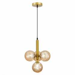 Фото SLE220323-04 Светильник подвесной Золото/Янтарный G9 4*5W 4000K SALERNO