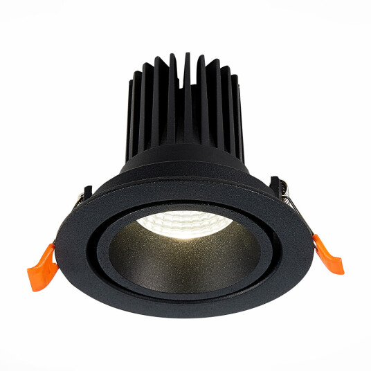 Фото ST705.448.10 Св-к встр. Черный LED 1*10W 4000K 750Lm Ra>90 38° IP20 D102xH85 170-240V Встраиваемые светильники