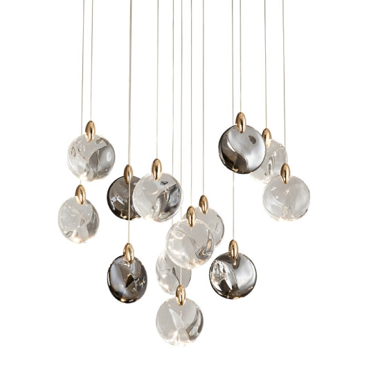 Фото Подвесной светильник OD2440-13 gold/clear+amber+grey