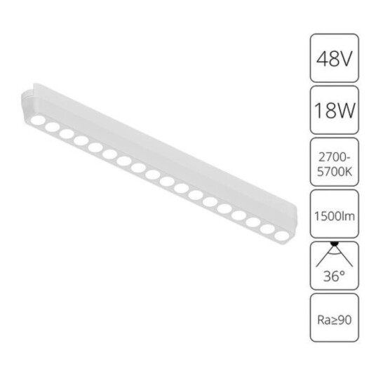 Фото A2969PL-1WH СВЕТИЛЬНИК ПОТОЛОЧНЫЙ RAPID 48В 18Вт макс 1500лм 2700-5700К 95+ 36° smart