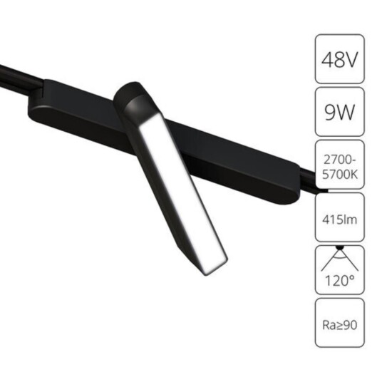 Фото A2960PL-1BK СВЕТИЛЬНИК ПОТОЛОЧНЫЙ RAPID 48В 9Вт макс 416лм 2700-5700К 90+ 120° smart