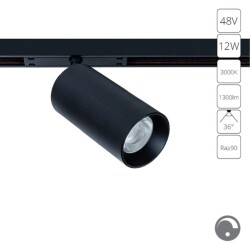 Фото A7491PL-1BK СВЕТИЛЬНИК ПОТОЛОЧНЫЙ OPTIMA 48В 12Вт 1300Лм 3000К 90+ 36° диммирование 0/1-10В