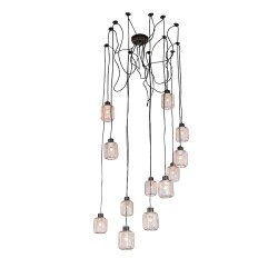 Фото SL193.303.12 Светильник подвесной Черный/Латунь,Прозрачный E27 12*60W FORTO