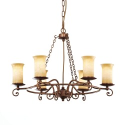 Фото utsenka-SL122.303.06 Светильник подвесной Коричневый/Янтарный E14 6*60W ANCORA