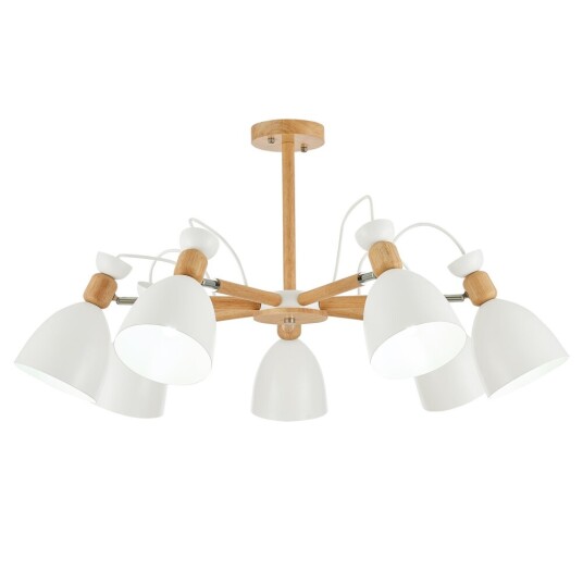 Фото SLE103802-07 Светильник потолочный Светлое дерево, Белый/Белый E27 7*60W BALCAMO
