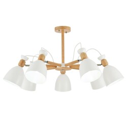 Фото SLE103802-07 Светильник потолочный Светлое дерево, Белый/Белый E27 7*60W BALCAMO