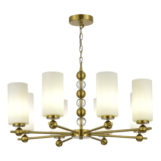 Фото SL2003.303.08 Люстра подвесная ST-Luce латунь/белый E27 8*40W АВРОРА