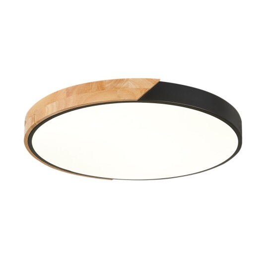 Фото SLE200942-01 Светильник потолочный Черный, Светлое дерево/Белый LED 1*45W 3000K/4000K/6000K FESTA
