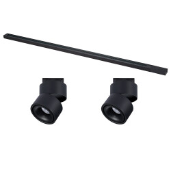 Фото ST2652.430.02 Комплект трековый однофазный, черный, 2 светильника, 1 шинопровод, ST652.436.12, ST001 BASE