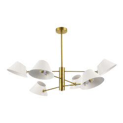 Фото SLE1253-353-06 Светильник подвесной Латунь/Белый E14 6*60W NORBI