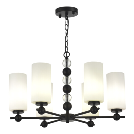 Фото SL2003.403.06 Люстра подвесная ST-Luce черный/белый E27 6*40W АВРОРА