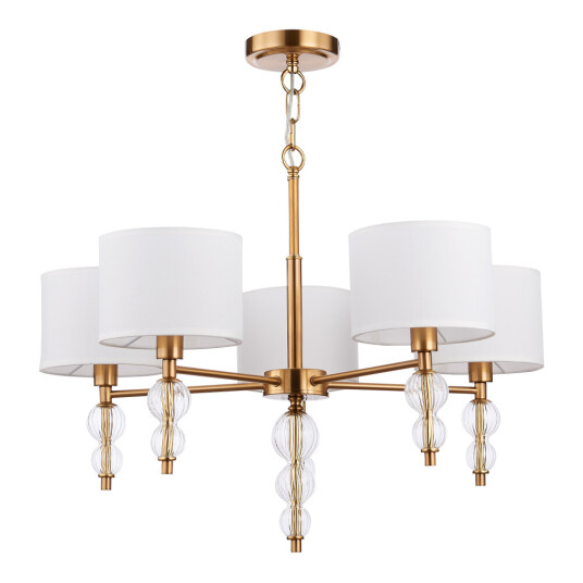 Фото SLE105713-05 Светильник подвесной Латунь, Прозрачный/Белый E14 5*40W RAMER